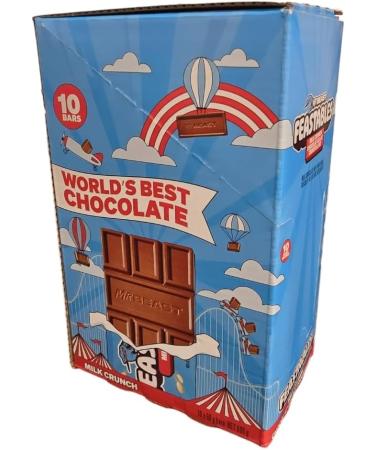 MrBEAST Feastables MIlk chocolate crunch bars pack of 10 bars 600g - Buy Online on GoSupps.com