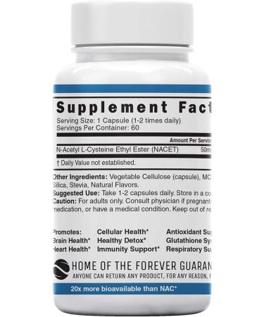 Neuro NAC Supplement - N-Acetyl Cysteine Ethyl Ester - Boost Glutathione 10x - 60 Capsules - Buy Online on GoSupps.com