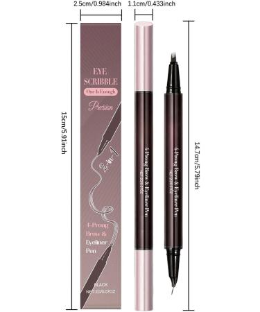 Eyebrow Pencil Double Sided 2in1 Liner Pen for Eyebrows and EyesEye Pencil for Women Girls Beauty Cosmetics Dating Party Meeting Makeup - Buy Online on GoSupps.com
