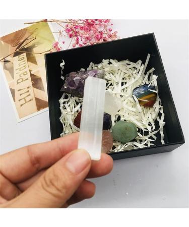 7 Chakra White Quartz Gift Meditation Set CrystalStone Box Set NaturalReiki Decoration Household About 2-3cm 1 Set - Buy Online on GoSupps.com