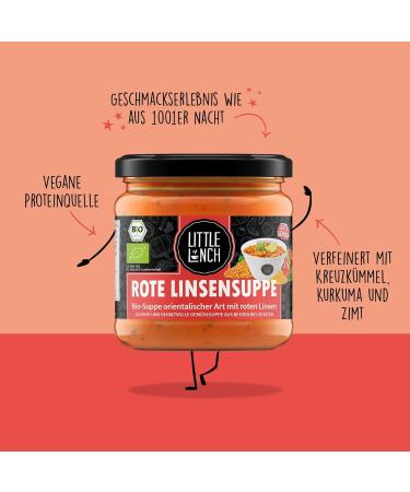 Little Lunch Bio Red Lentil Soup | 100% Organic Vegan Sugar-Free Lactose-Free No Additives | 6 x 350ml - Buy Online on GoSupps.com