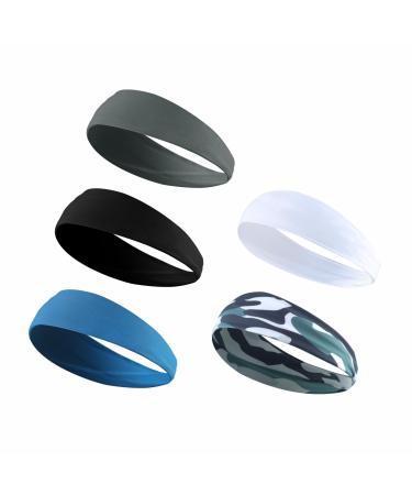 Bynccea sports frontal ligaments for men and women sports elastic welding tape hair bands welding band slipproof for women sports/yoga/running/fitness black/white/gray/blue/camouflage colors