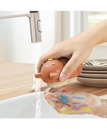 Tuxxjzm Bear Nail Brush | Scrubbing Cleaning Washing Brushes | Easy To Grip Bear Finger Nail Brush With Soft Bristles Gently Cleans Kid's Nails Brown - Buy Online on GoSupps.com