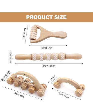 Gzjiyu 4 STK Massage Roller Set Fascia Rollers with Handles for Neck Shoulders Legs & Full Body Muscle Relief | International Shipping Available - Buy Online on GoSupps.com