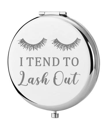 TGBJE Eye Lash Pocket Mirror Lashes Girl Gift I TEND to Lash Out Compact Mirror for Women Girls Beautician Gift (lash out mirror)