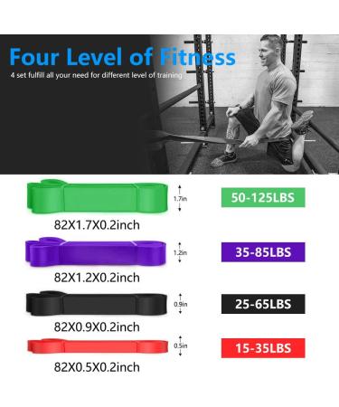 Tigayhc Pull Up Assistance Bands - 4 Set Stretch & Resistance Bands for Men & Women Workout, Powerlifting & Resistance Training - Buy Online on GoSupps.com
