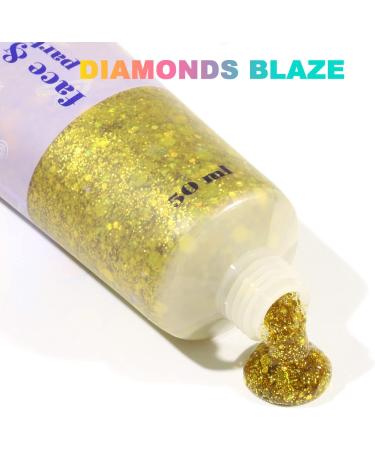 URAQT Body Glitter Gel 50ml - Holographic Mermaid Sequins - Chunky Cosmetic Glitter for Face, Body, and Hair - Sparkling Festival Party Lotion - Gold - Buy Online on GoSupps.com