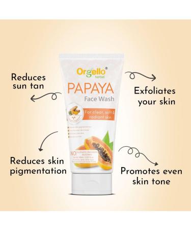 Papaya Face Wash for Clear & Radiant Skin | Deep Cleanse Tan Reducer for Men & Women | Paraben Sulphate & Silicon Free - 60ml - Buy Online on GoSupps.com
