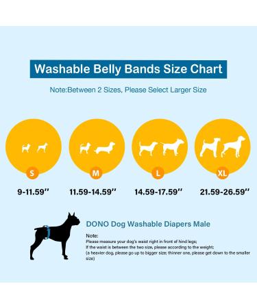 Dono Washable Male Dog Diapers - Super Absorbent Belly Band | 3-Pack Sanitary Pants for Small Medium & Large Dogs - Buy Online on GoSupps.com