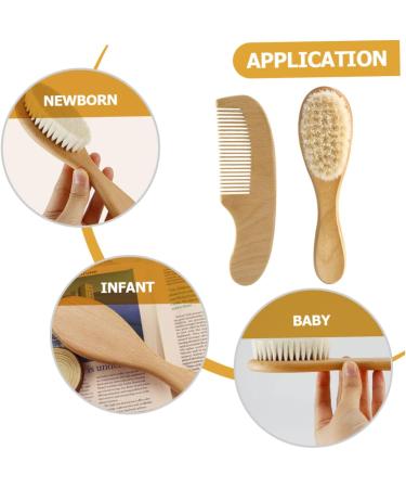 Kisangel Shower Hair Brush Set for Toddlers and Infants - Baby Newborn Cap, Wooden Comb, Massage Brush - Registry Care Kit for Soft Scalp and Hair - Buy Online on GoSupps.com