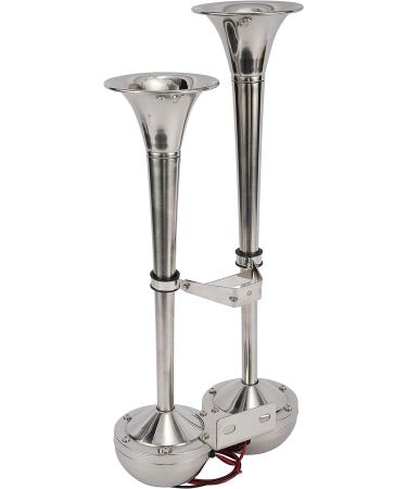 WerkWeit Dual Boat Horns - 12V Marine Trumpet Horn, Stainless Steel, Low & High Tone with Adjustable Support - Buy Online on GoSupps.com