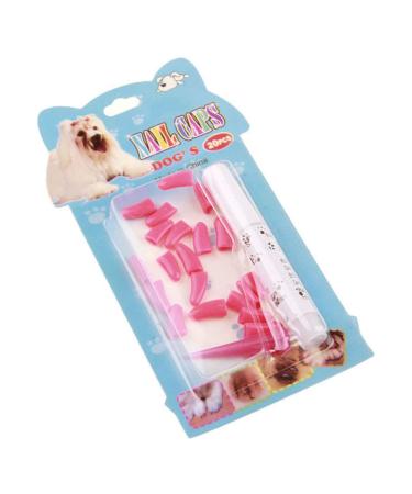 Pet Nail Caps Anti-Scratch Medium Rose Red 20 Pack