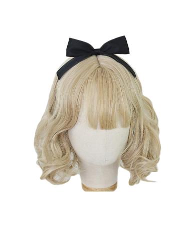 Lolita hair bands for women hair ripes cute loop elastic hair bands for girls daily hair accessories for 6 colors (black)