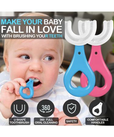 Kids 2 Pack U-Shaped Toothbrush for Ages 2-6 | Food Grade Silicone Brush | 360 Whole Mouth Cleaning | Toddler & Children Dental Care - Buy Online on GoSupps.com