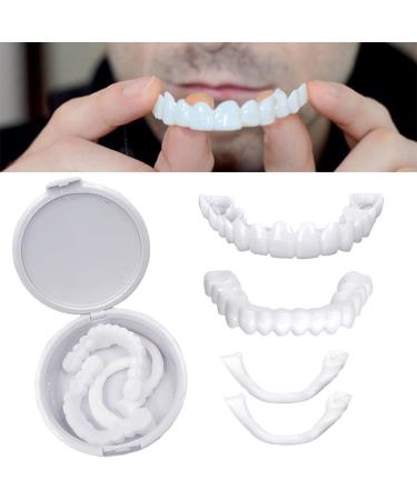 Dentures Fake Smile Teeth Moldable Customizable Temporary Top Teeth for Snap on Instant & Confidence Smile(Non-Porous 3Boxes)