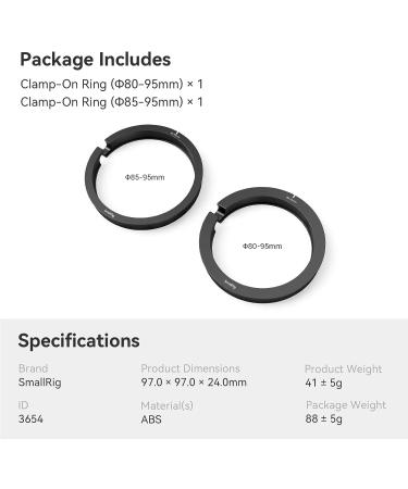 SmallRig Clamp-On Ring Kit (80/85-95mm) for Star-Trail and Mini Series Matte Box - Compatible with Models 3196, 3575, and 3680-3654 - Buy Online on GoSupps.com