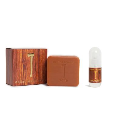 Kalastyle CEDAR WOOD Soap and Hand Cleansing Spray DUO | Contains one 5.4 ounce bar of Soap and one 2 ounce bottle of CEDAR Wood Scented Cleansing Hand Spray | Vegan Cruelty-Free | Made in USA