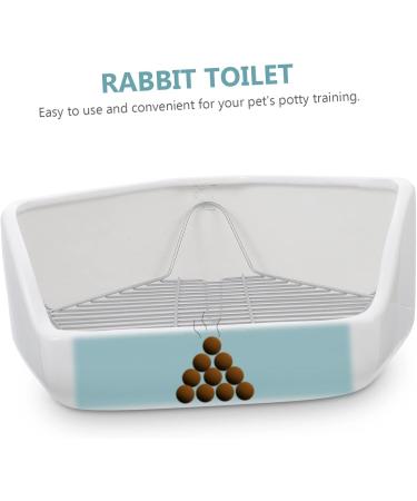 BESPORTBLE Rabbit Toilet Small Animal Potty Tray Guinea Pig Potty Trainer Guinea Bedding Litter Ceramics White 30X26X12.5cm White - Buy Online on GoSupps.com