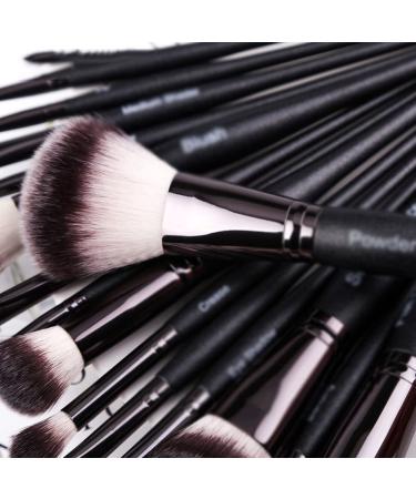 Black Makeup Brush Set - Eyebrow Mascara & Foundation Brushes | Premium Synthetic Makeup Tools for Flawless Application - Buy Online on GoSupps.com