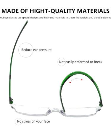 Hubeye 4 Pack Frameworkless Reading Glasses - Light & Comfortable Anti-Blue Light Reading Aid for Men & Women - 1.50 Diopters - Black/Clear/Brown/Green - Buy Online on GoSupps.com