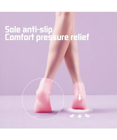 AiNinXun Silicone Socks Women Cracked Feet Silicone Socks Gloves Set Women Foot Spa Pedicure Silicone Socks Glove Moisturising Socks Women Silicone Foot Gel Socks Glove for Hands Feet Care Pink M(35-39) - Buy Online on GoSupps.com