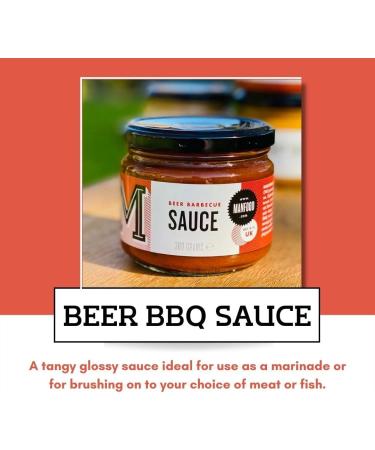 Manfood Beer Barbecue Sauce (190g) | Tangy and Glossy Sauce | Ideal as a Marinade or for Brushing on to Your Choice of Meat Tofu or Fish | No Artificial Colours or Flavourings | Made in the UK - Buy Online on GoSupps.com