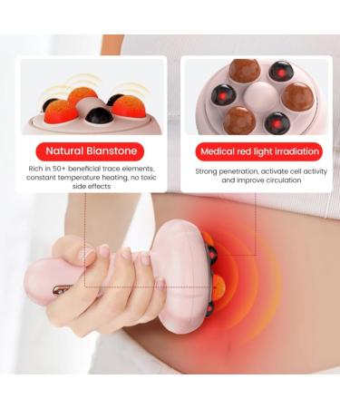 RKXKJ Electric Bianstone Abdominal Massager - 6 Modes 3 Intensity Levels & Temperature Settings for Pain Relief - Buy Online on GoSupps.com