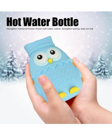 Hot Water Bag - Cute Owl Shape 400ml Leak-proof & Waterproof Injection Hot Water Bottle for Hot Compresses - Portable Light Blue - Buy Online on GoSupps.com
