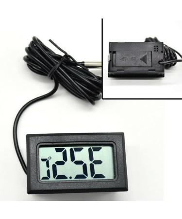 Ranrao LCD Digital Aquarium Thermometer - Mini Temperature Display with 1m-5m Probe & 2m Black Cable - Buy Online on GoSupps.com