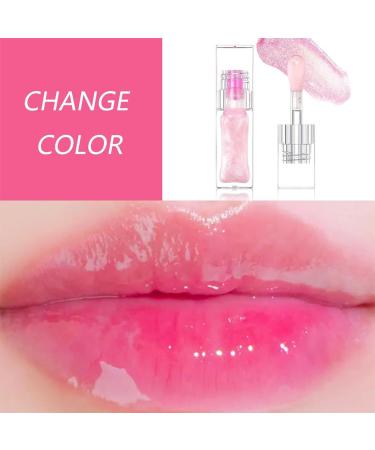 Magic Color Changing Lip Oil - 2Pcs Color Changing Lip Oil Moisturizing Lip Gloss Non-Sticky Color Changing Lip Oil for Girls and Women - Buy Online on GoSupps.com