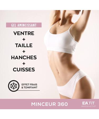 Eafit Minceur - SLIMMING GEL 360 - SLIMMING GEL - Guarana - Green tea - Menthol - Reduces fat - Firms Refines the silhouette - Fresh and Toning effect - Stomach - Hips - Thighs - 200 ml - Buy Online on GoSupps.com