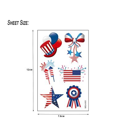 TopFunny Temporary Tattoos - 90Pcs Independence Day American Flag Designs - Patriotic Stickers for Labor Day & Memorial Day - Buy Online on GoSupps.com