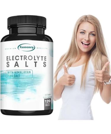 Xemenry Electrolyte Salts with Himalayan Pink Salt 120 Vegetarian Capsules Keto Friendly Sugar Free - Buy Online on GoSupps.com