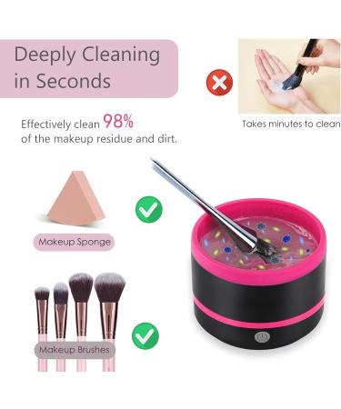 DaizySight Electric Makeup Brush Cleaner - Fast Spin & Clean in Seconds - Black & Pink - Buy Online on GoSupps.com