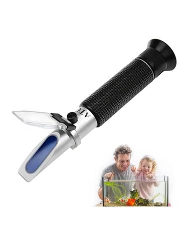 Retoteng Salinity Refractometer 0-100% Handheld Salinity Refractometer Dual Scale with ATC Function High Precision Digital Refractometer Suitable for Aquarium Marine Monitoring Saltwater Testing