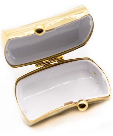 Gold Wave Pattern Purse - Portable Travel Pill Box & Medicine Organizer | Shop Now - Buy Online on GoSupps.com