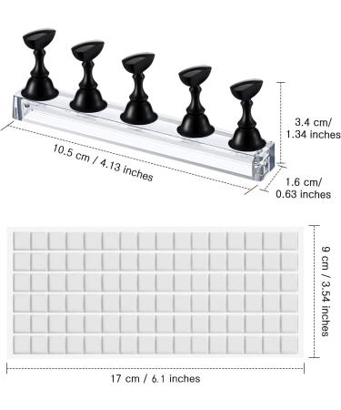 Acrylic Nail Practice Stand Chess Board Crystal Holder - Nail Art Manicure Tool Display Stand (White/Black) - Buy Online on GoSupps.com