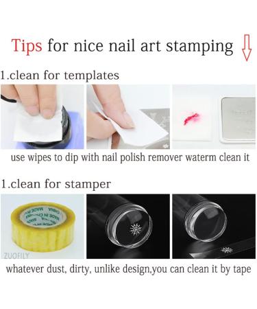 Clear Jelly Nail Stamper & Scraper Set with Cap - Nail Art Stamping Tools Kit - Buy Online on GoSupps.com