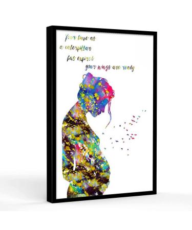 medical disease posters Pregnant Woman Your time as a caterpillar has expired your wings are ready quote Pregnancy Gift corner wall art 12 X 16 Inch Framed Modern Canvas Wall Art Black 2 12 X 16 Inch