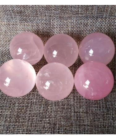 2 pcs Love Stone Natural Pink Rose Quartz Crystal Reiki Gemstone Rose Crystal Sphere as Gift Chakra Reiki Balancing