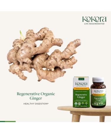 kokora Regenerative Ginger - Regenerative Organic Certified Ginger Root Extract & Powder - Vegan & Gluten-Free - Supports Healthy Digestion & Stress Response - 60 Capsules - Buy Online on GoSupps.com