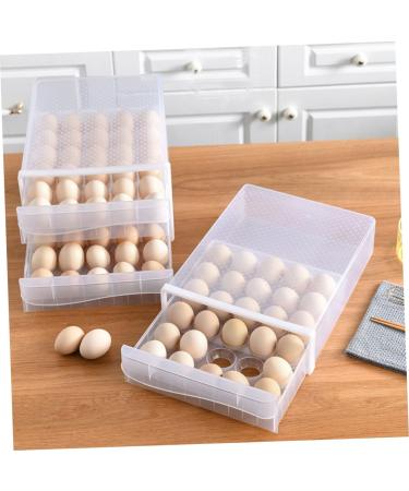 Hohopeti Serving Tray 2pcs Egg Storage Box Containers for Food Drawer Egg Container Kitchen Egg re-usable White 26x34x17cm - Buy Online on GoSupps.com