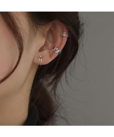 Boho Cartilage Ring Earrings Set | Minimalist No Piercing Ear Cuffs for Women & Girls - Buy Online on GoSupps.com
