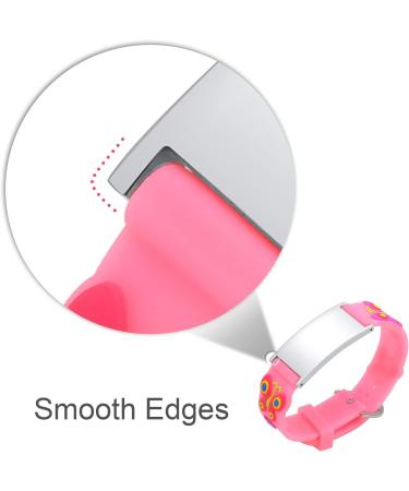 Customised Kids Safety ID Wristband | Personalised Medical Alert Bracelet for Boys and Girls | Pink Rose Gold Butterfly Design - Buy Online on GoSupps.com