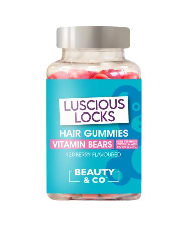 Hair Gummies with Biotin & Zinc 120 Berry Flavour Beauty&Co. Luscious Locks Gummies - 4 Months Supply (120) 120 count (Pack of 1)