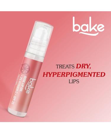 BAKE Rose Tinted Lip Balm Oil with SPF 25 PA+++ | Nourishing Lip Care with Vitamin C | Smooth Soft & Naturally Tinted Lips | Alcohol-Free | 15 g - Buy Online on GoSupps.com