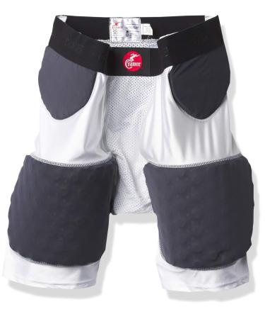 Cramer Hurricane 5 Pad Football Girdle with Thigh Hip and Tailbone Pads Breathable Fabric Football Gear Foam Padding for Extra Protection Football Protection Gear Football Pant XX-Large White