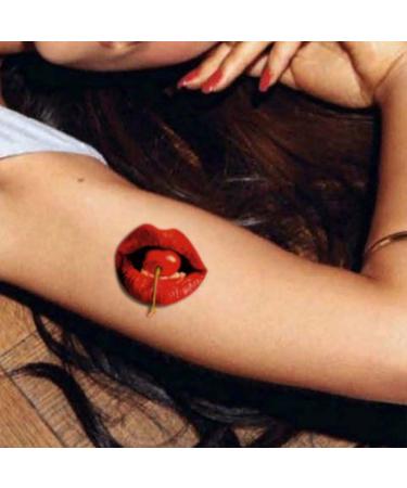 TAFLY Sexy Lips Butterfly Temporary Tattoo Sticker - 5 Sheets | Waterproof and Easy Application - Buy Online on GoSupps.com