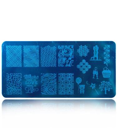 12x6cm 16 Designs Flower Cream Stamping Nail Art Stamp Templates Manicure Nail Stencil Transfer Tool Random Style