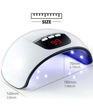 Eurobuy Nail Dryer 54W 18 UV LED Nail Lamp Fast Curing USB Nail Dryer with 3 Timer Setting Automatic Sensor LCD Display Nail Lamp for Gel Polish UV LED Gel Nail Art Manicure White - Buy Online on GoSupps.com